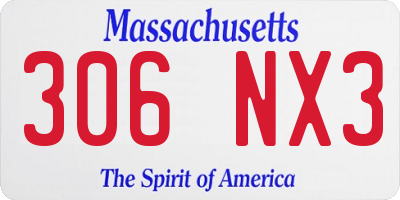 MA license plate 306NX3