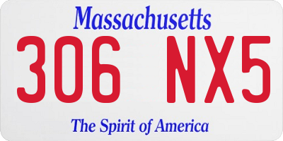 MA license plate 306NX5