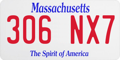 MA license plate 306NX7