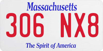 MA license plate 306NX8