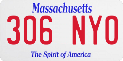 MA license plate 306NY0