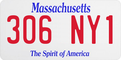 MA license plate 306NY1