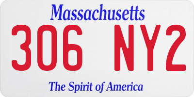 MA license plate 306NY2