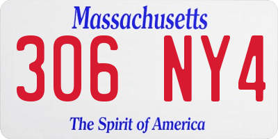 MA license plate 306NY4