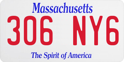 MA license plate 306NY6