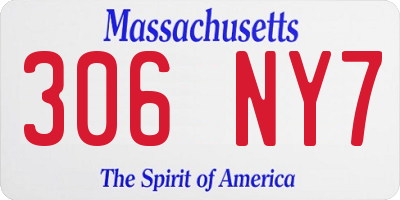 MA license plate 306NY7