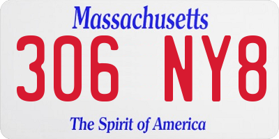 MA license plate 306NY8
