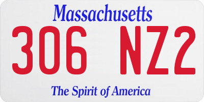 MA license plate 306NZ2