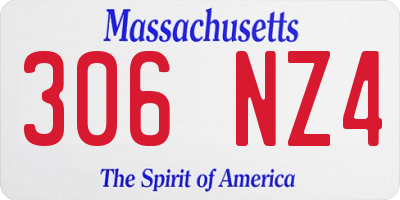 MA license plate 306NZ4