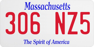 MA license plate 306NZ5