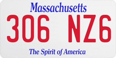 MA license plate 306NZ6
