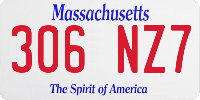MA license plate 306NZ7