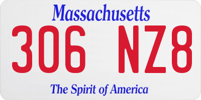 MA license plate 306NZ8