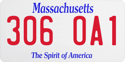 MA license plate 306OA1