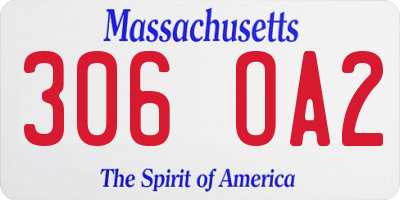 MA license plate 306OA2