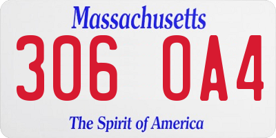 MA license plate 306OA4