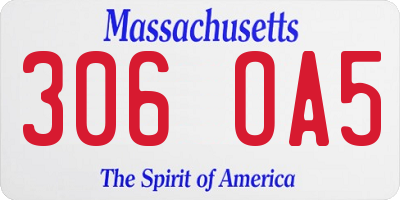 MA license plate 306OA5