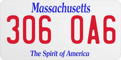 MA license plate 306OA6