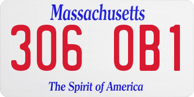 MA license plate 306OB1