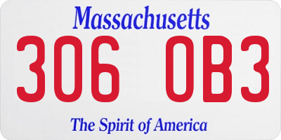 MA license plate 306OB3