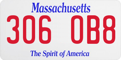 MA license plate 306OB8