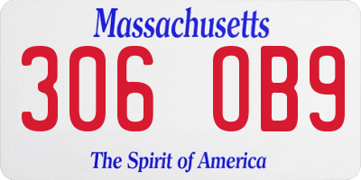 MA license plate 306OB9