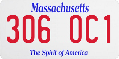 MA license plate 306OC1