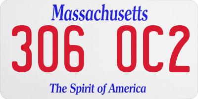 MA license plate 306OC2