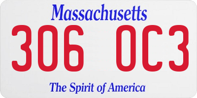 MA license plate 306OC3