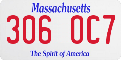 MA license plate 306OC7