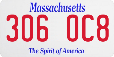 MA license plate 306OC8