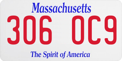 MA license plate 306OC9