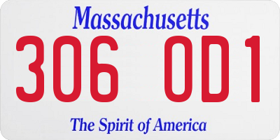 MA license plate 306OD1