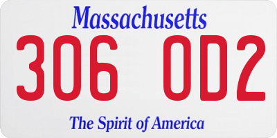 MA license plate 306OD2