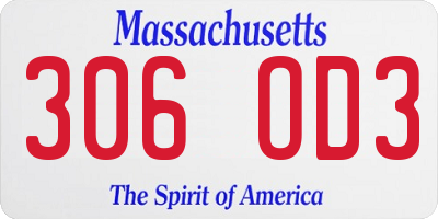 MA license plate 306OD3