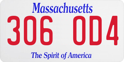 MA license plate 306OD4