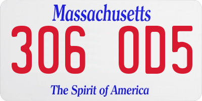 MA license plate 306OD5