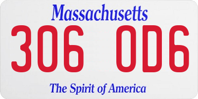 MA license plate 306OD6