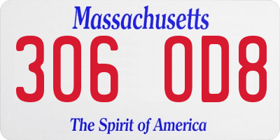 MA license plate 306OD8