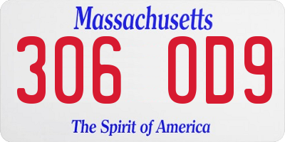 MA license plate 306OD9