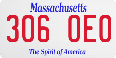 MA license plate 306OE0