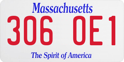 MA license plate 306OE1