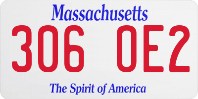 MA license plate 306OE2