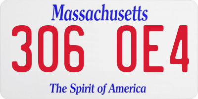MA license plate 306OE4