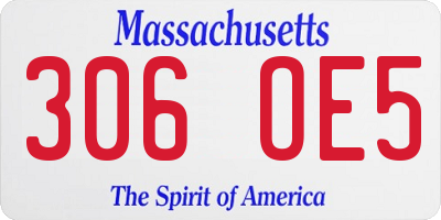MA license plate 306OE5