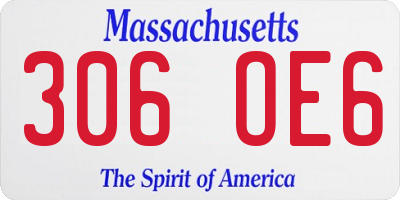 MA license plate 306OE6