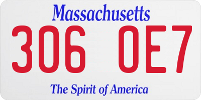MA license plate 306OE7