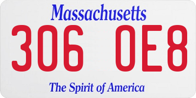 MA license plate 306OE8