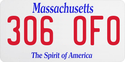MA license plate 306OF0