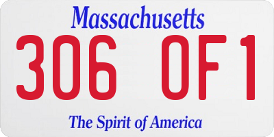 MA license plate 306OF1